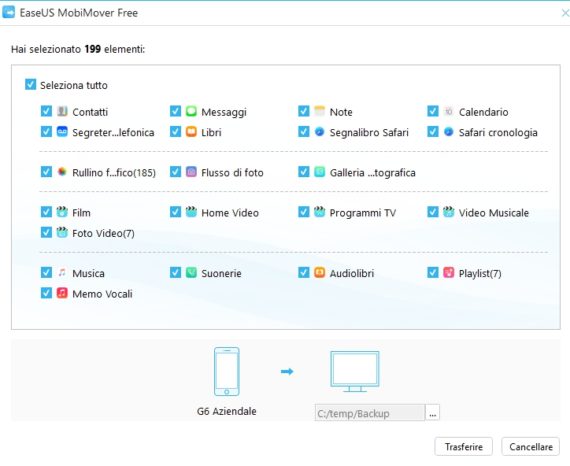EaseUS MobiMover: backup e ripristino degli "iDevice" 4