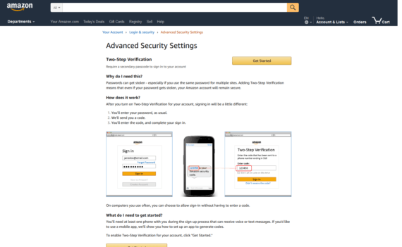 Sicurezza: la 2-step verification di Amazon 1