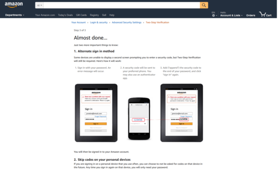 Sicurezza: la 2-step verification di Amazon 4