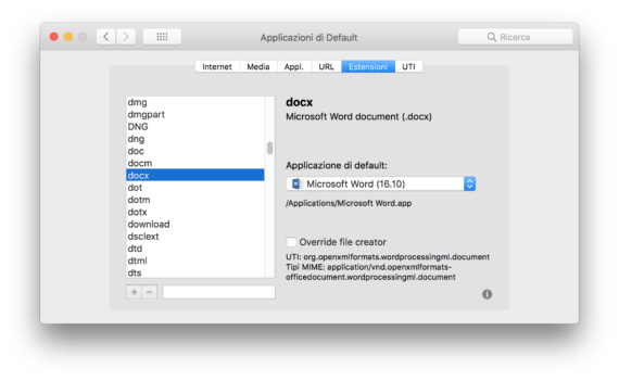 macOS: modificare l'associazione predefinita di estensioni e app 5