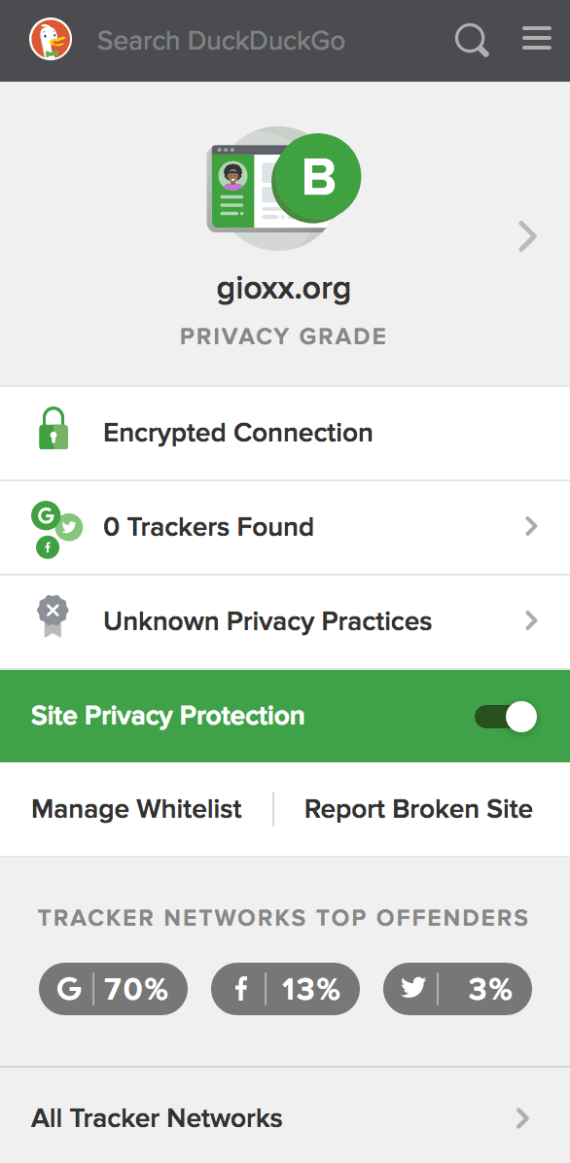 Un'occhiata a DuckDuckGo Privacy Essentials 3
