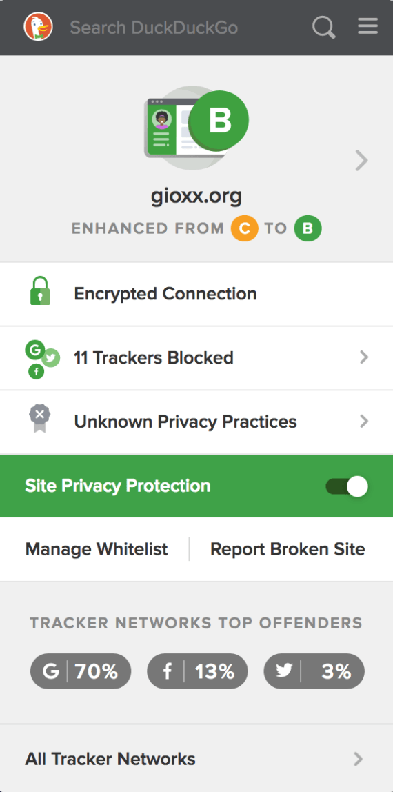 Un'occhiata a DuckDuckGo Privacy Essentials 4