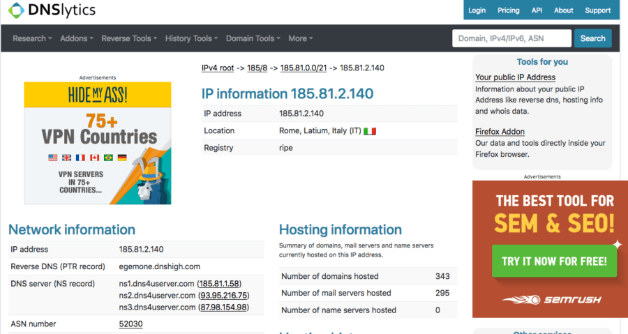 country flags and ip whois addon