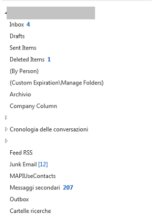 Outlook: forzare i nomi delle cartelle in italiano 2