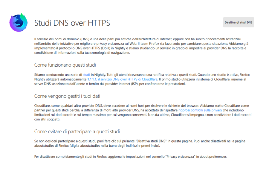Firefox: DNS over HTTPS (di Cloudflare ma non solo) 1