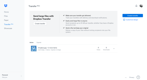 Dropbox Transfer è il WeTransfer con gli steroidi 1