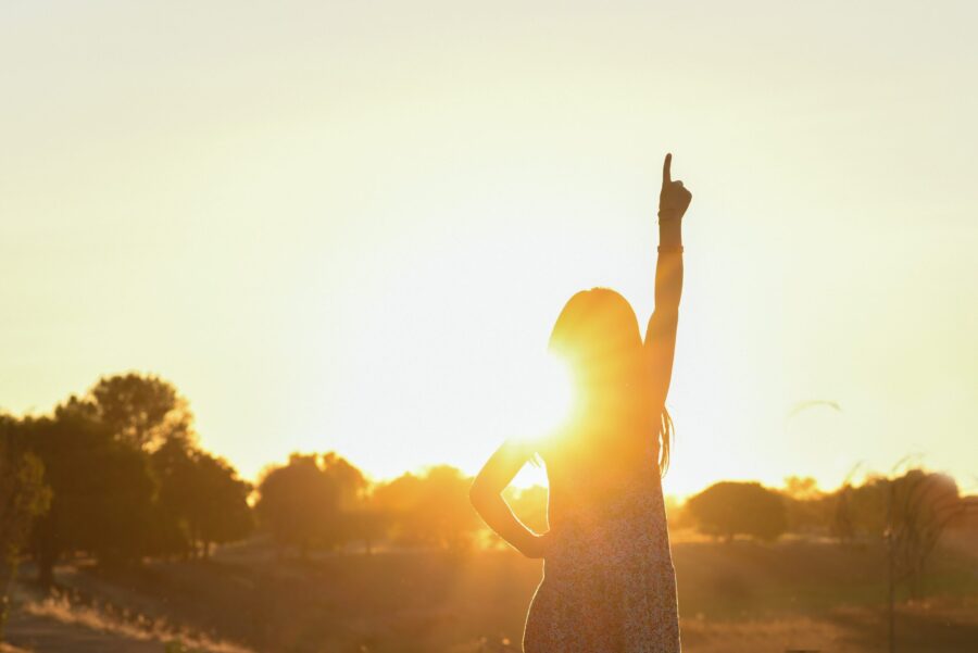 Young girl silhouette