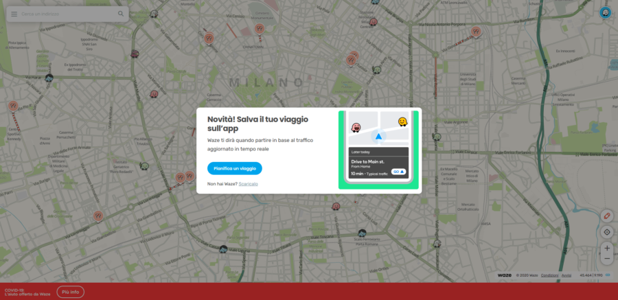 Waze: dalla mappa allo smartphone, tutto da browser