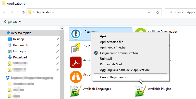 Creare un collegamento sul Desktop verso un'applicazione Windows Store 1