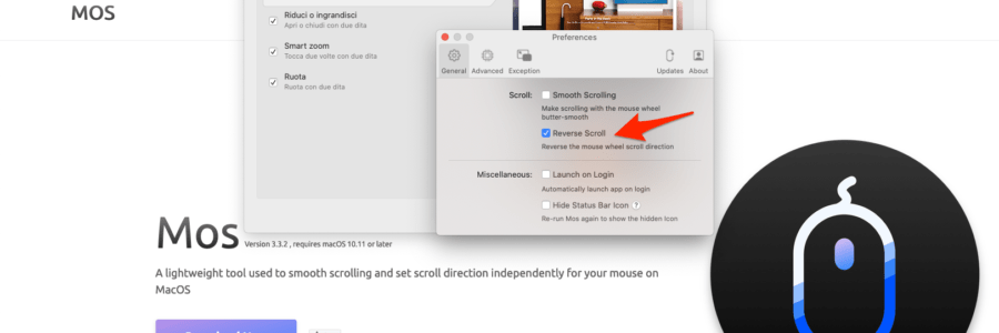 macOS: impostare una direzione scorrimento diversa per Trackpad e Mouse