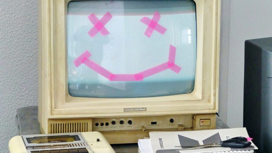 Give your computer a smile and see what comes back :-) Photo of an old Commodoe monitor with a smiley, also a datasette and old insturctions. Perfect picture for every helpdesk.