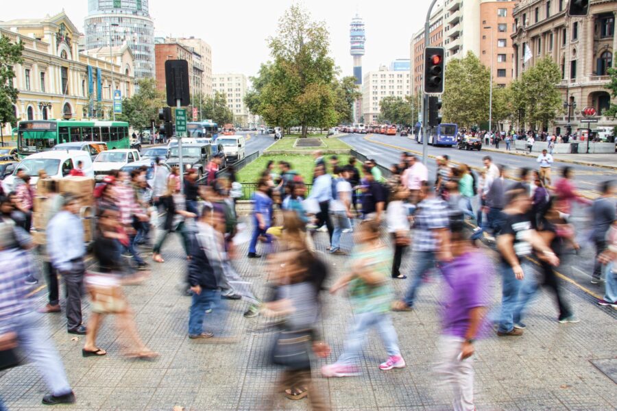 Crosswalk in long-exposure