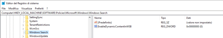 Disabilitare Search Highlights in Windows 4