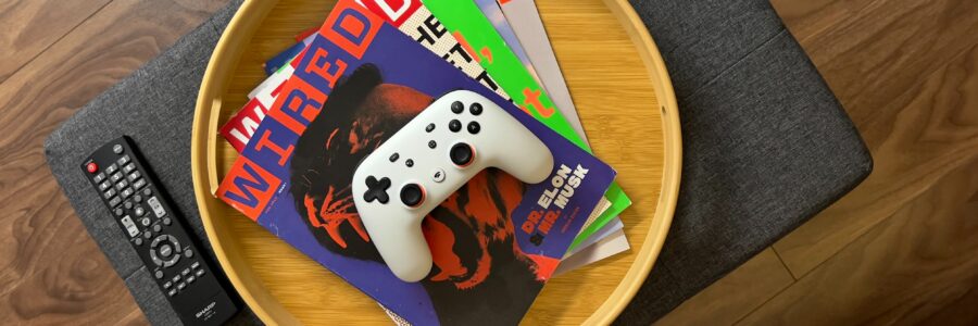 Stadia gaming controller in the office