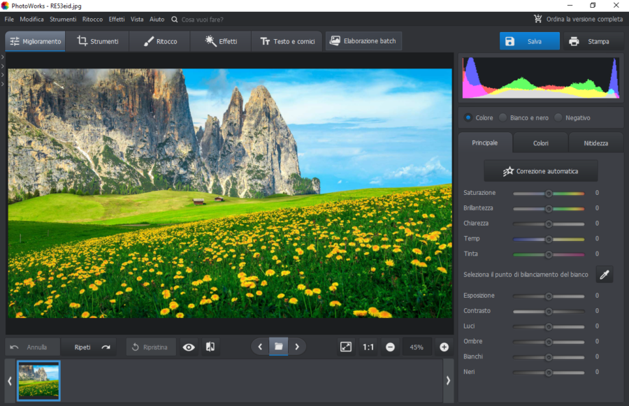 PhotoWorks: editor di immagini intelligente 2