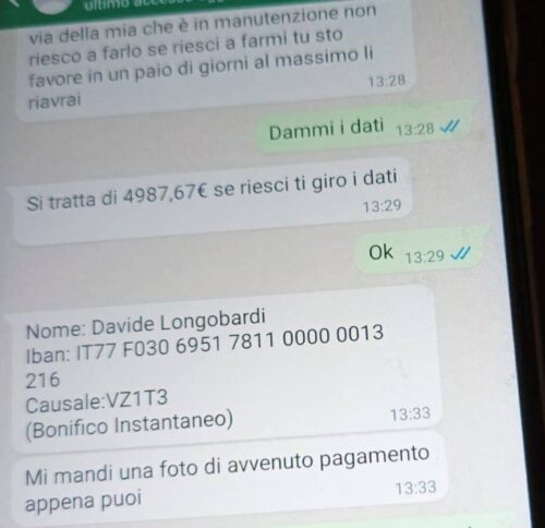 Truffa: Ciao Mamma, Ho Cambiato Operatore (WhatsApp)