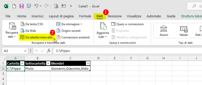 Excel: separare dati delimitati in nuove righe 1