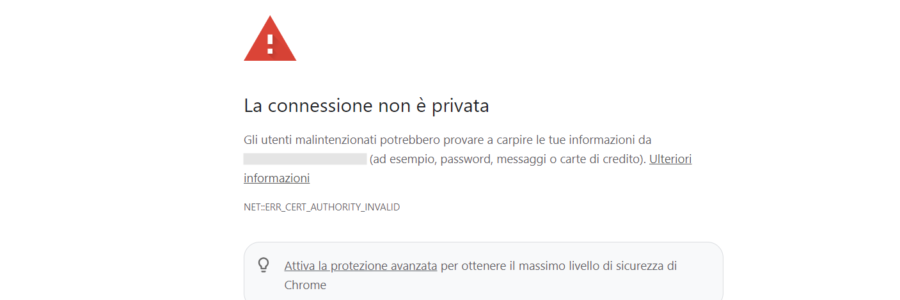 Google Chrome: scavalcare l'errore NET::ERR_CERT_INVALID
