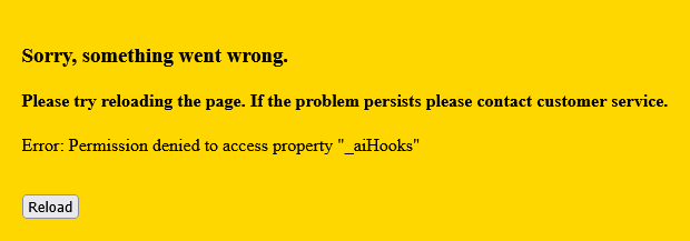 Risolvere l'errore Permission denied to access property "_aiHooks"