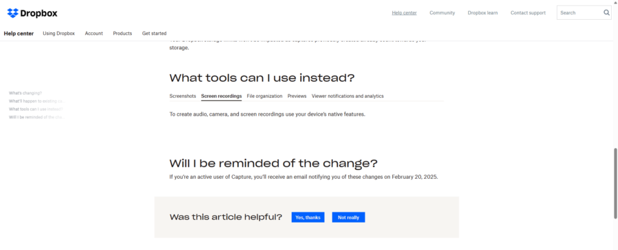 Dropbox Capture: addio e grazie per tutto il pesce