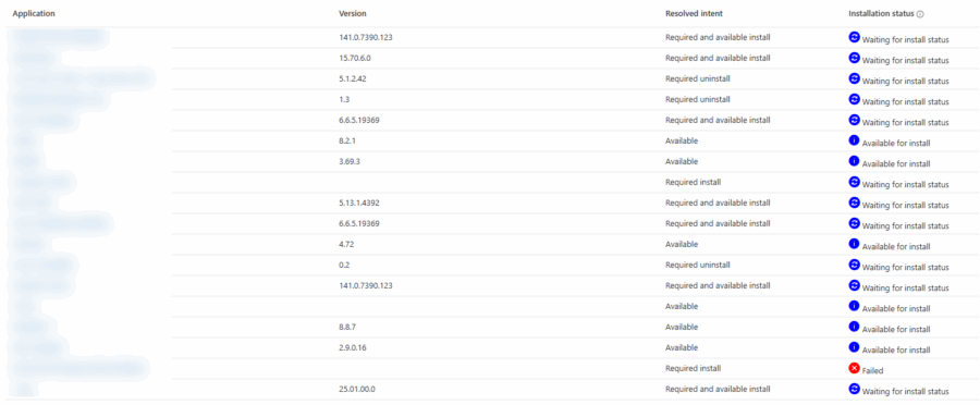 Intune e Managed Apps: Waiting for install status