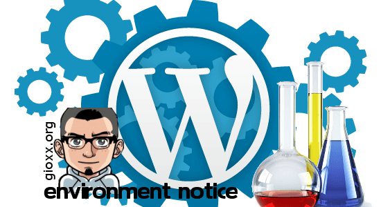 Environment Notice per WordPress