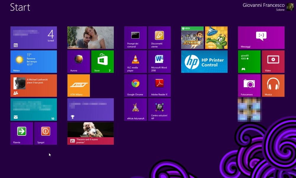 Windows 8: Riavvio, Disconnetti o Arresta il sistema dalla nuova interfaccia