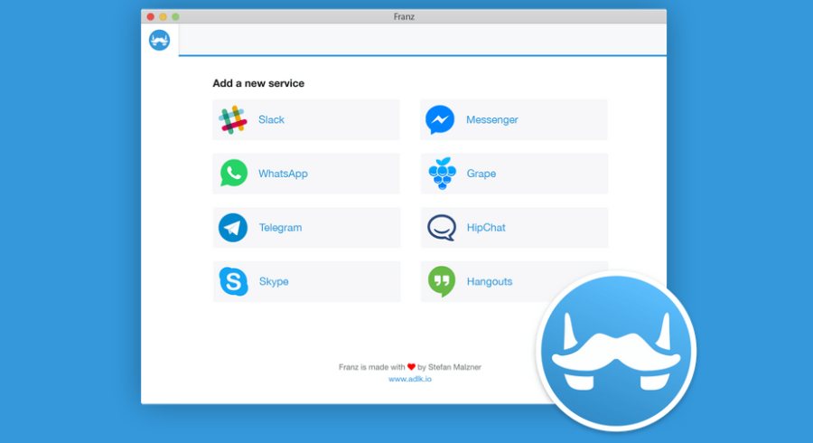 Franz: un'app per Facebook, Whatsapp, Telegram, ecc.