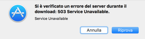MAS (Mac App Store): Errore 503 (plist)