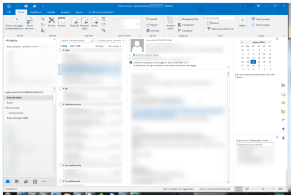 Outlook: comandi contestuali mail fuori posto? Touch Mode 1