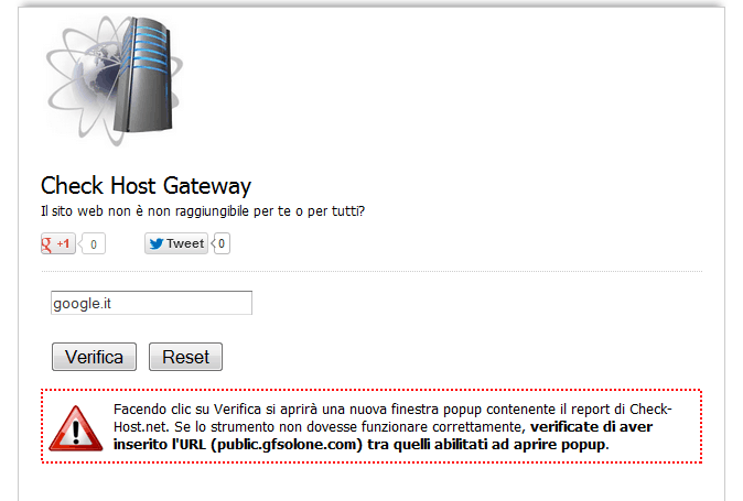 Check Host Gateway su Public gfsolone.Com
