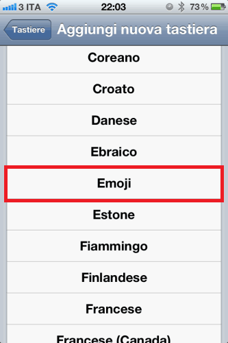iOS: aggiungere la tastiera Emoji senza ulteriori applicazioni 4
