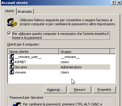 Windows XP: logon automatico