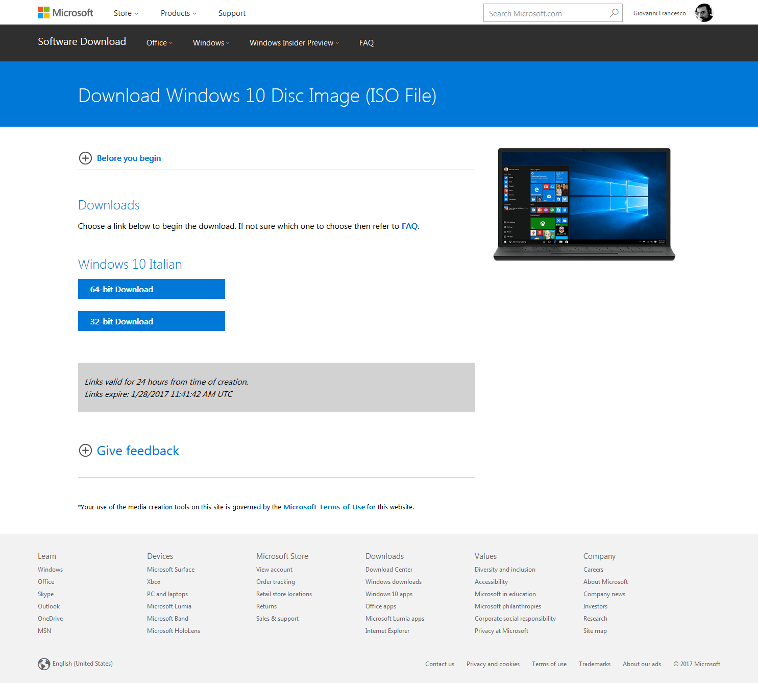 Windows 10: preparare una chiave avviabile (no-Media Tool Microsoft) 1